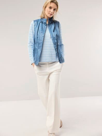 Leichtweste 5 Taschen Jeansblau