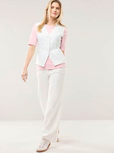 Seersucker Weste Weiß