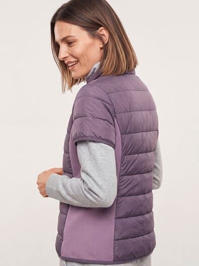 Steppweste mit Jerseyeinsatz Mauve