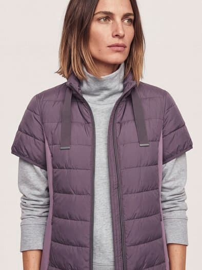Steppweste mit Jerseyeinsatz Mauve