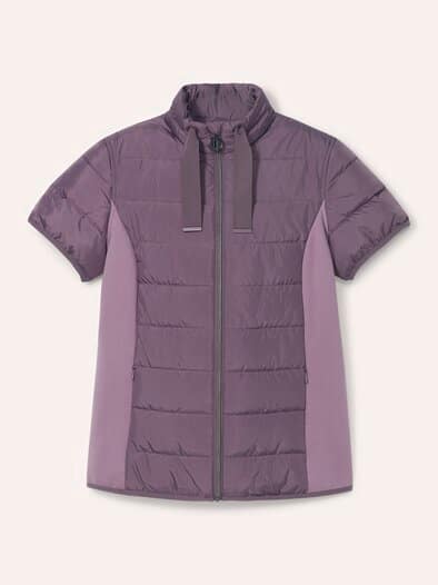 Steppweste mit Jerseyeinsatz Mauve