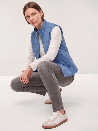 Steppweste mit Druckknöpfen Smokey Blue