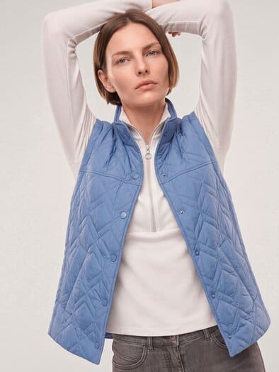 Steppweste mit Druckknöpfen Smokey Blue