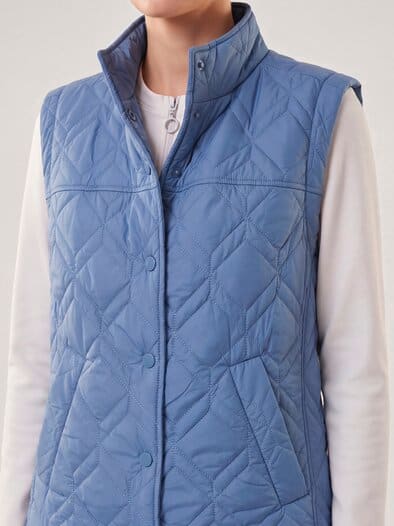Steppweste mit Druckknöpfen Smokey Blue