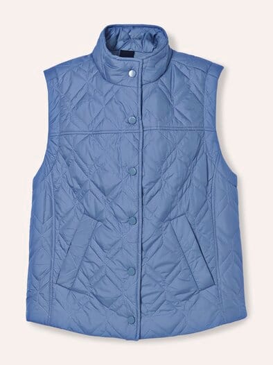Steppweste mit Druckknöpfen Smokey Blue