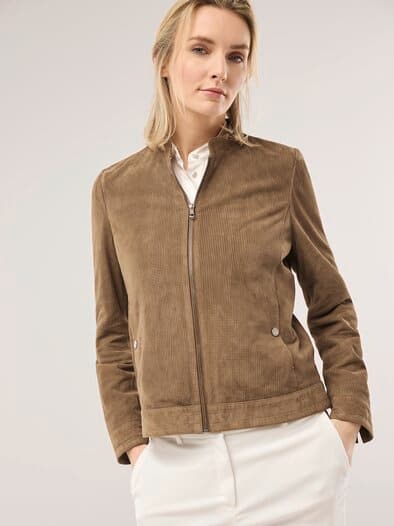 Ziegenvelours Perfo Blouson Caramel