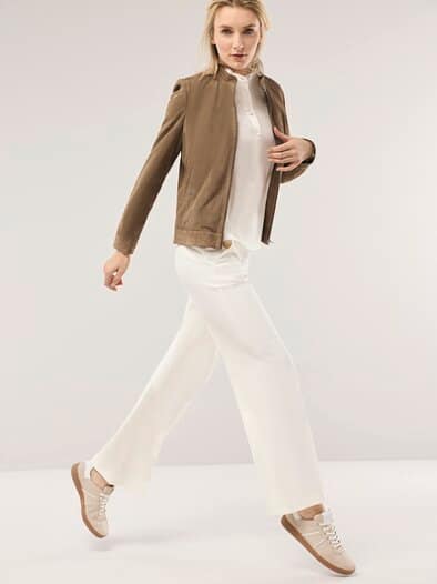 Ziegenvelours Perfo Blouson Caramel