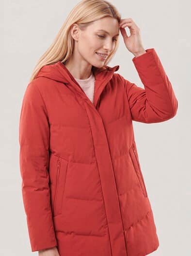 Thermo Steppjacke ohne Nähte Ziegelrot
