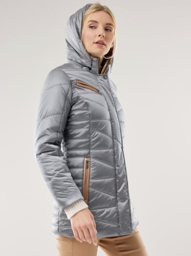 Aquastop Steppjacke Auszeit Mittelgrau