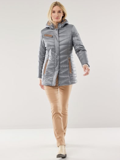Aquastop Steppjacke Auszeit Mittelgrau