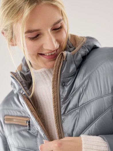 Aquastop Steppjacke Auszeit Mittelgrau
