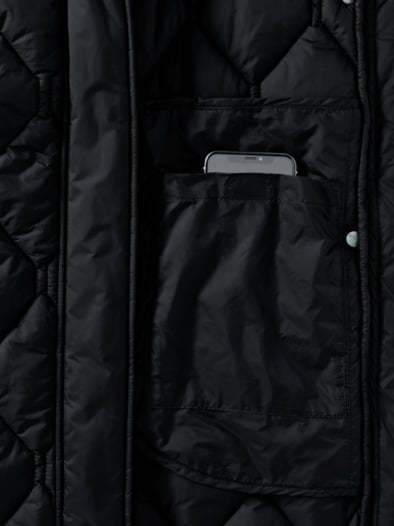 Thermo Sandwich Steppmantel Schwarz