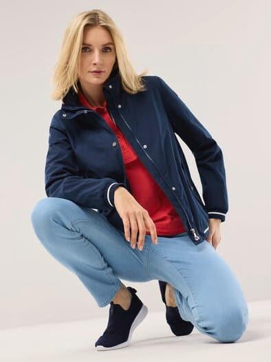 Blousonjacke Baumwollmix Marine
