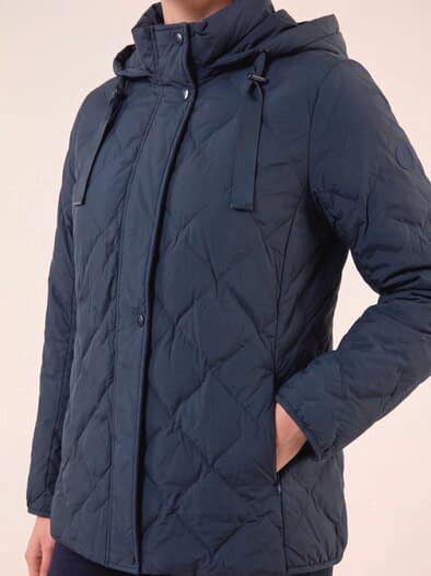 Leichte Steppjacke mit Rautenmuster ohne Nähte Nachtblau