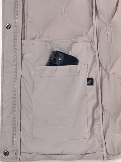 Leichte Steppjacke mit Rautenmuster ohne Nähte Kiesel