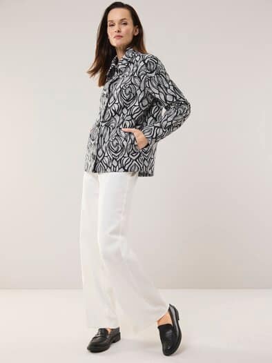 Jacquard Jacke Schwarz/Weiß
