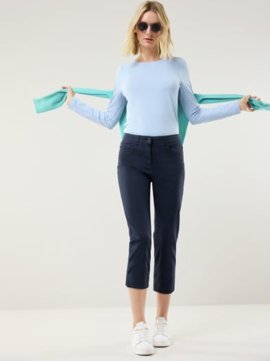 Baumwoll-Capri Supersoft Marine