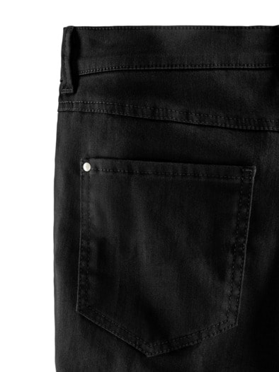 Extraglatt Baumwollhose  Slim Fit Schwarz