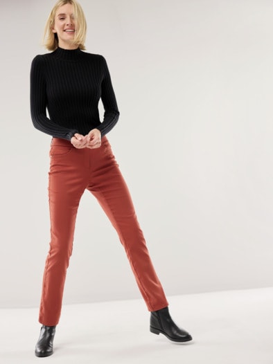Thermo-Extraglatt Baumwollhose Zimt