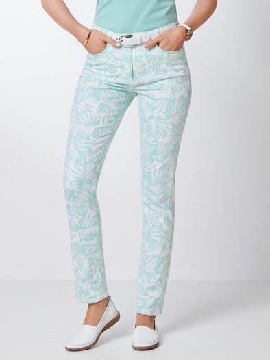 Powerstretch-Jeans Palmenprint Powerstretch-Jeans Palmenprint