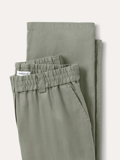 Softleinenmix-Hose Marlene Khaki