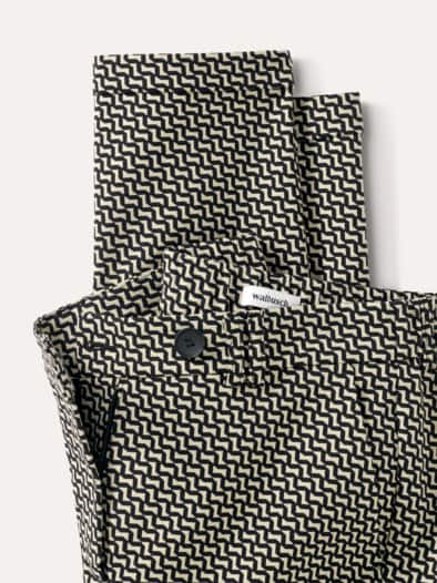 Kombi Jacquardhose Schwarz/Safaribeige