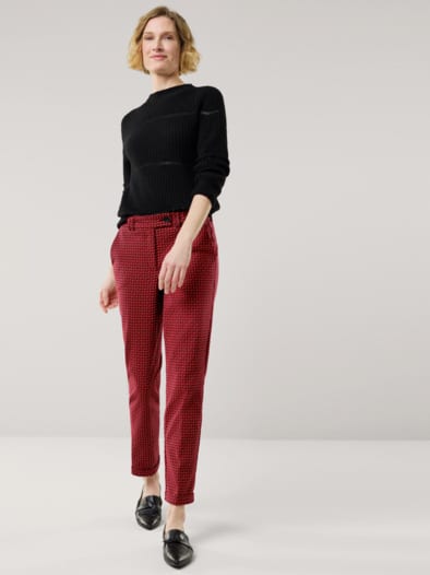 Kombi Jacquardhose Schwarz/Rot