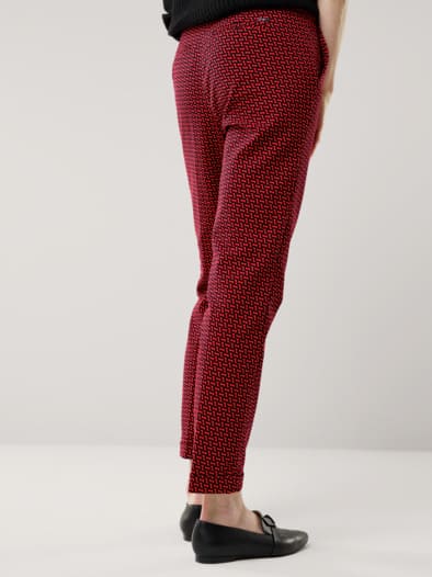 Kombi Jacquardhose Schwarz/Rot