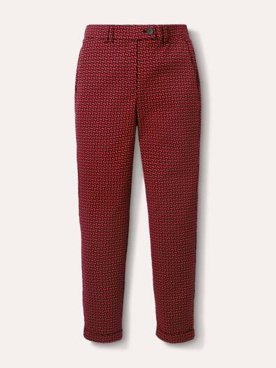 Kombi Jacquardhose Schwarz/Rot