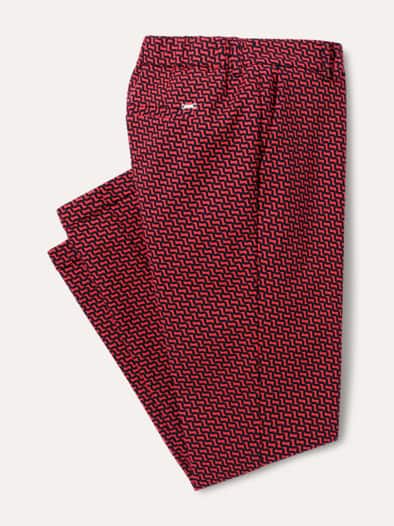 Kombi Jacquardhose Schwarz/Rot