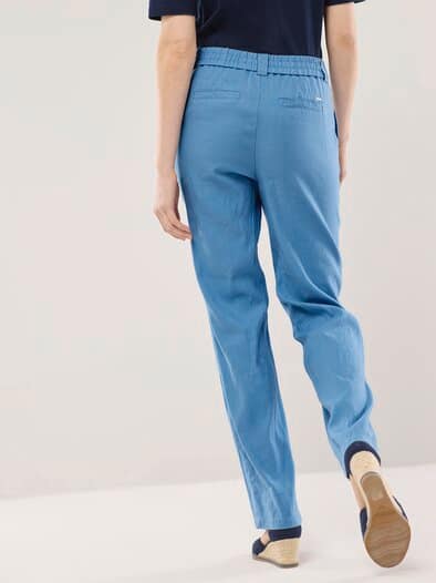 Softleinenmix-Hose Marlene Jeansblau