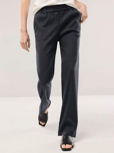 Softleinenmix-Hose Marlene Schwarz