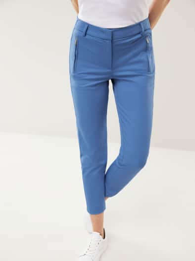 7/8-Cityhose Baumwollmix Königsblau