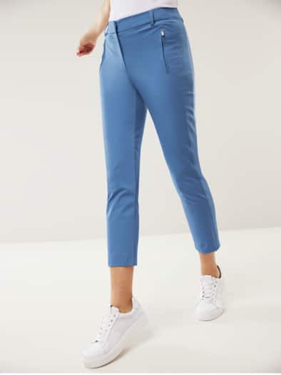 7/8-Cityhose Baumwollmix Königsblau