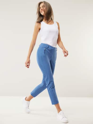 7/8-Cityhose Baumwollmix Königsblau