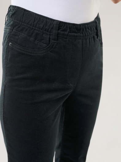 Schlupf Cordhose Schwarz