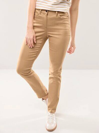 Extraglatt Baumwollhose Sand
