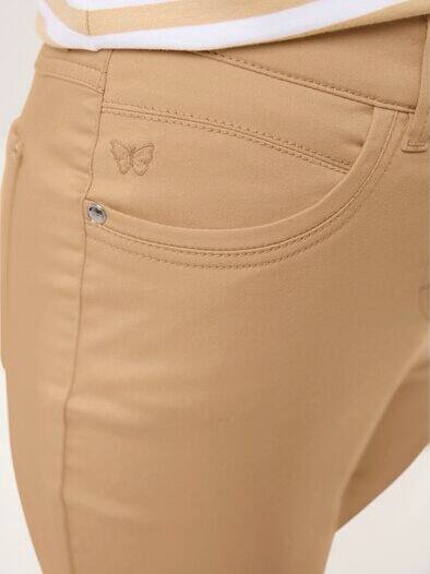 Extraglatt Baumwollhose Sand