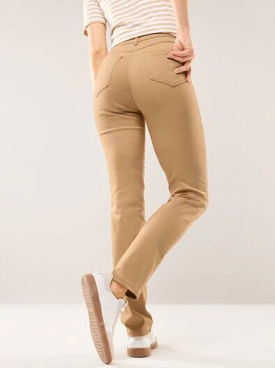 Extraglatt Baumwollhose Sand