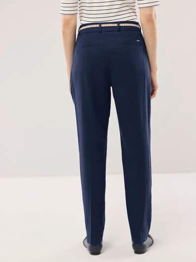 Bundfaltenhose aus Leinenmix Marine