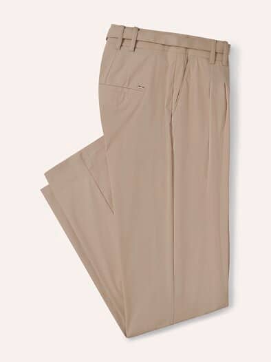 Bundfaltenhose aus Baumwollmix Sand