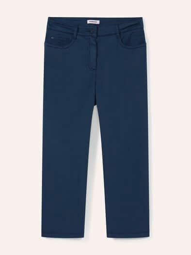 Capri aus Baumwollmix Marine