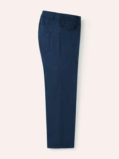 Capri aus Baumwollmix Marine