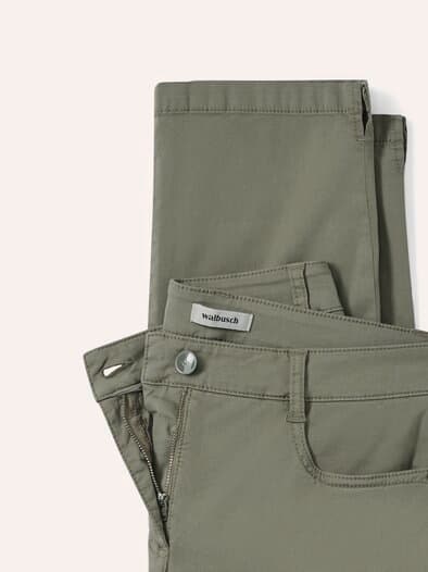 Capri aus Baumwollmix Khaki