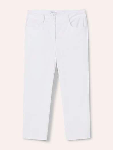 Capri aus Baumwollmix Weiß