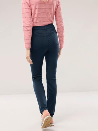 Extraglatt Baumwollhose Nachtblau