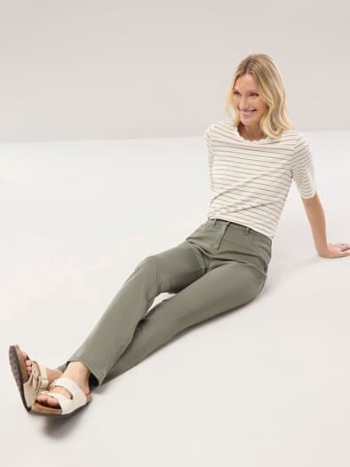 Extraglatt Baumwollhose Khaki