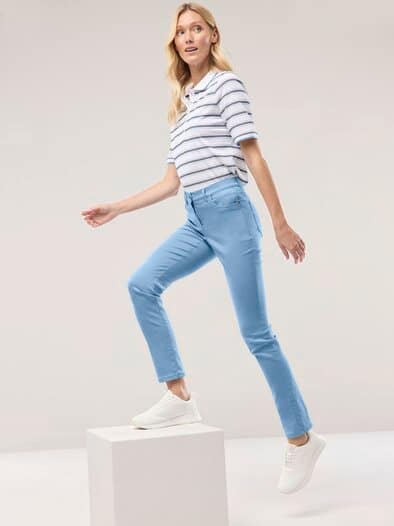 Extraglatt Baumwollhose Skyblue