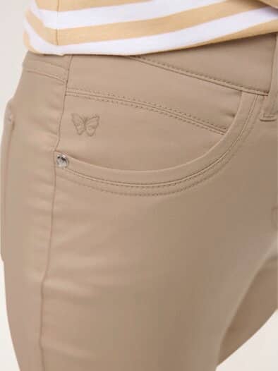 Extraglatt Baumwollhose Slim Fit Sand