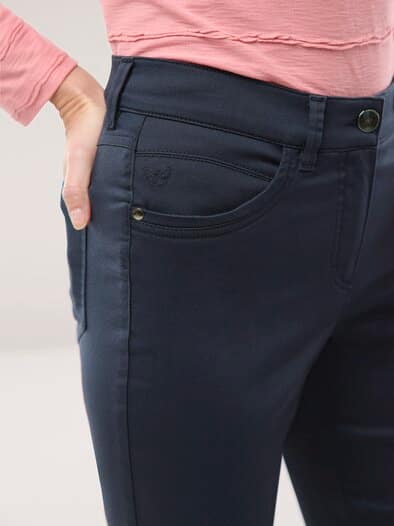 Extraglatt Baumwollhose Slim Fit Nachtblau